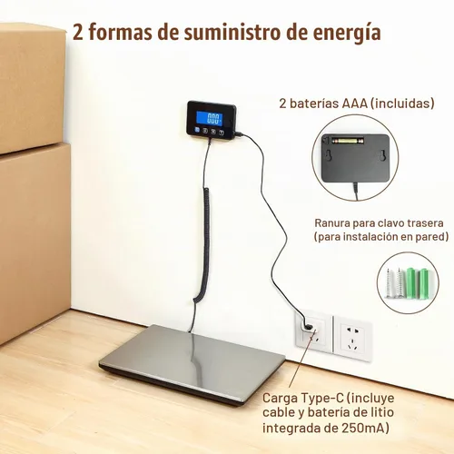 Vista 6 de Miseyo Balanza de Envío Digital de Alta Resistencia de 660 Libras - Balanza Postal de Acero Inoxidable de Alta Precisión de 0.7 oz para Paquetes