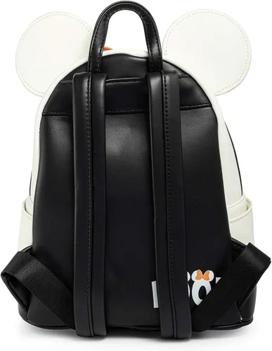 Vista 3 de Loungefly Disney Ghost Minnie Mouse que brilla en la oscuridad Cosplay, bolsa de hombro con doble correa para mujer, Multi, Moderno