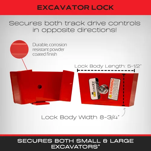 Vista 2 de Bloqueo para excavadora - Cerradura antirrobo para motores de tierra y equipos pesados - Accesorios para excavadoras y dispositivos de seguridad