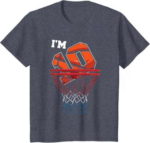 Vista 94 de Camiseta de regalo de cumpleaños con red de baloncesto de 10 años, Negro