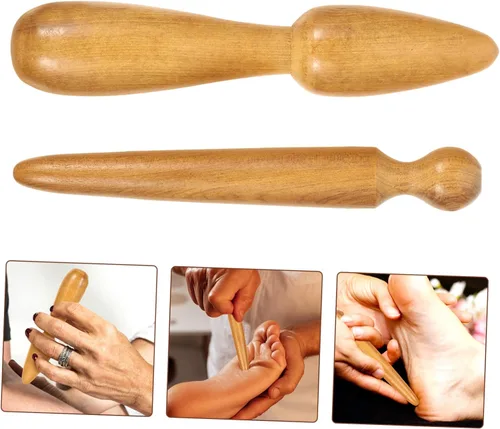 Vista 6 de Juego de palos de masaje multiusos, 2 palos de madera para acupuntura pie, mano, cabeza, cuerpo, masaje muscular