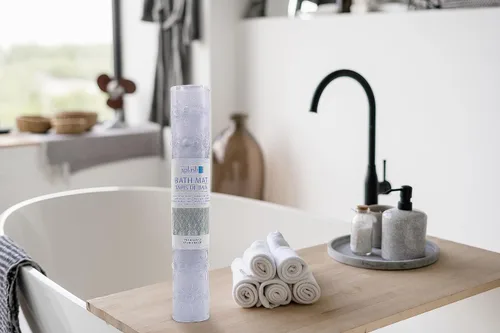 Vista 7 de Splash Home Tapete antideslizante para bañera con ventosas y agujeros de drenaje, tapete de baño para bañera, 27 pulgadas de largo x 14.5 pulgadas