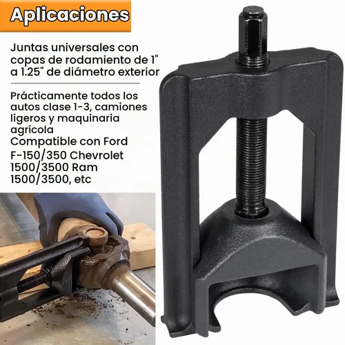 Vista 2 de E-cowlboy 10105 Herramientas de extracción de juntas en U automotrices (Clase 1-3) Extractor de juntas universales Prensa de extracción de junta