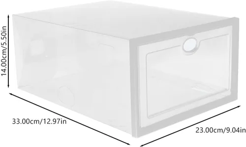 Vista 2 de Alipis Cajas de zapatos de almacenamiento, paquete de 5 cajas de zapatos reutilizables apilables, organizador de cajas de zapatos que ahorran