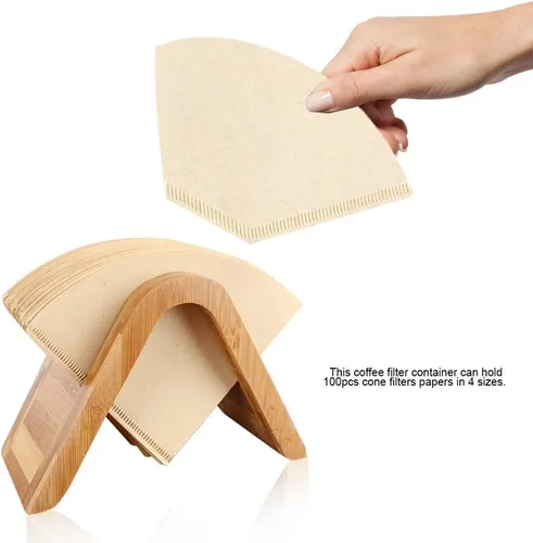 Vista 6 de Soporte para filtro de café, soporte para filtros de café en forma de cono, organizador de papel de café, dispensador para el hogar, cocina, bar