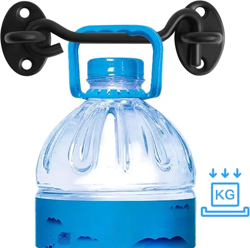 Vista 4 de Pestillo de puerta de acero inoxidable de 4 pulgadas, resistente con gancho y ojal, cerradura de puerta de granero de fácil bloqueo con tornillos