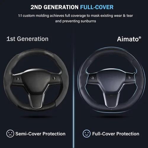 Vista 3 de Funda para volante para Tesla Model 3 (2017-2023) / Modelo Y (2020-2024), antideslizante, agarre cómodo, transpirable, accesorios personalizados