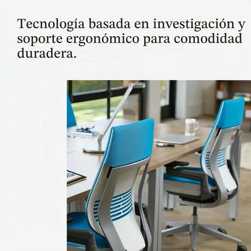 Vista 4 de Steelcase Gesture - Silla de oficina, Textil, azul Jay Tela Bluejay