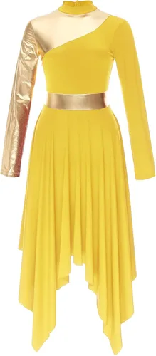 Vista 4 de Aislor Vestido de baile litúrgico de alabanza litúrgica para mujer, disfraz de adoración de iglesia