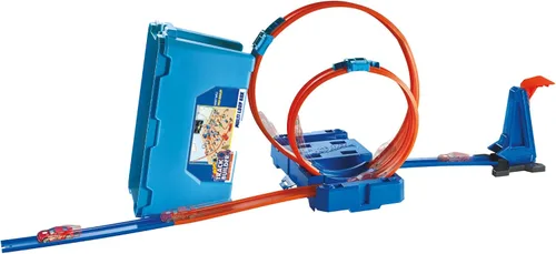 Vista 3 de Conjunto de Pista de Vehículos de Juguete Hot Wheels, Caja de Juego de Pista de Construcción de Multi Bucle & Vehículo a Escala 1:64, 10 pies