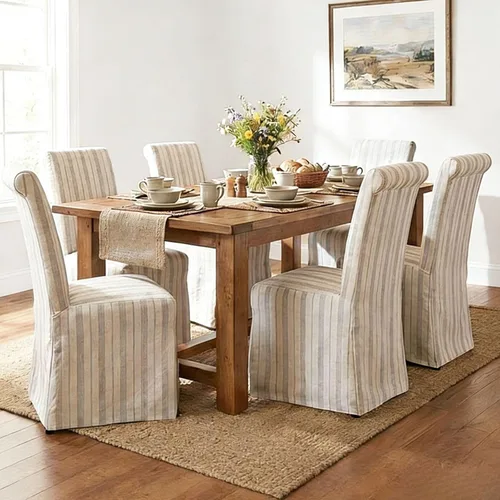 Vista 14 de Parsons - Juego de 2 sillas de comedor tapizadas con falda extraíble lavable, sillas de cocina con respaldo alto y patas de madera maciza, tela