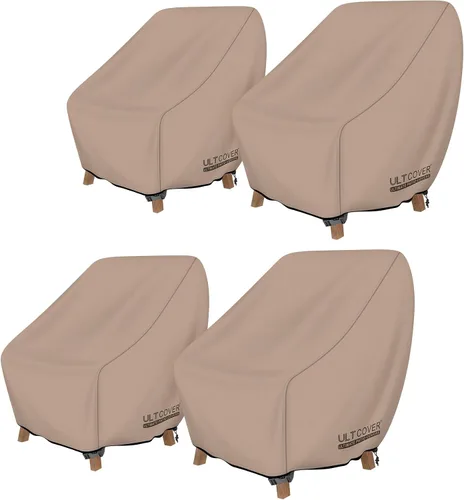 Vista 9 de ULTCOVER Funda Impermeable para Silla de Patio – Funda para Silla de Jardín Individual de Asiento Profundo para Exteriores, Paquete de 4, Se Adapta