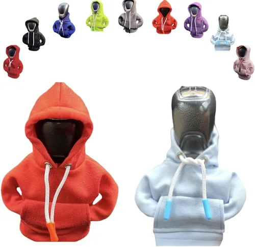 Vista 25 de Funda para palanca de cambios de automóvil, suéter divertido con pomo de palanca de cambios, sudadera con capucha para decoración y protección