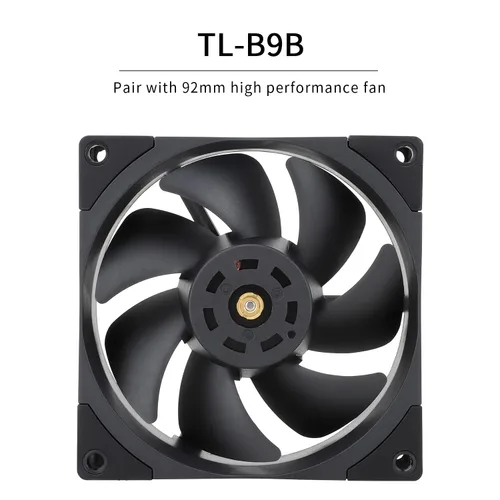 Vista 5 de Thermalright Silver Soul 110 Black CPU Cooler Dual Towers, 5 tubos de calor, 4.331 in de altura, ventilador TL-B9B PWM, cubierta de disipador