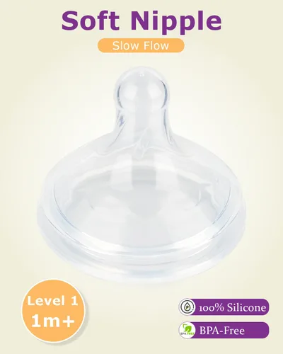 Vista 2 de Tetina de silicona para biberones de Dr.Brown's Wide-Nick, Nippls de biberón de nivel 1, flujo lento, 3.3 ft+, 6 unidades Nivel 3.6 ft+