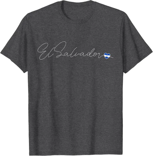 Vista 34 de Camiseta Simple Love El Salvadoreño con diseño de corazón en El Salvador