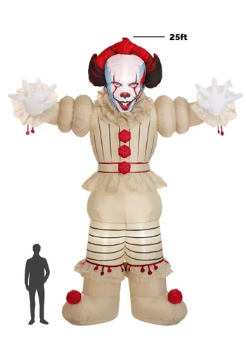 Vista 5 de Decoración Inflable Colosal Pennywise de 25 pies Multicolor