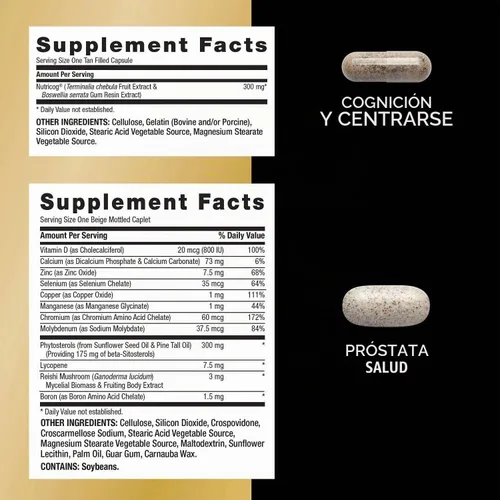 Vista 3 de GNC Programa Mega Men 50 Plus Vitapak, nutrición completa conveniente, 5 productos en 1 paquete de vitaminas, multivitamínico, aceite de pescado