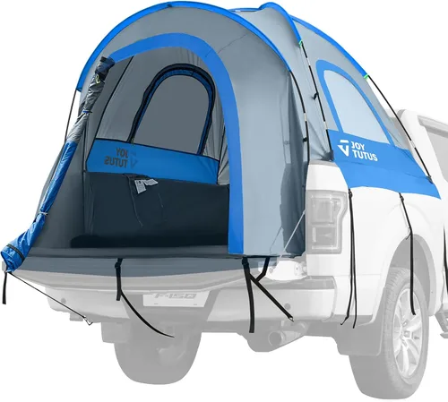 Vista 11 de JOYTUTUS Tienda de campaña para camioneta, tienda de campaña portátil con toldo para lluvia, tienda de campaña para camioneta para 5.0'-5.2