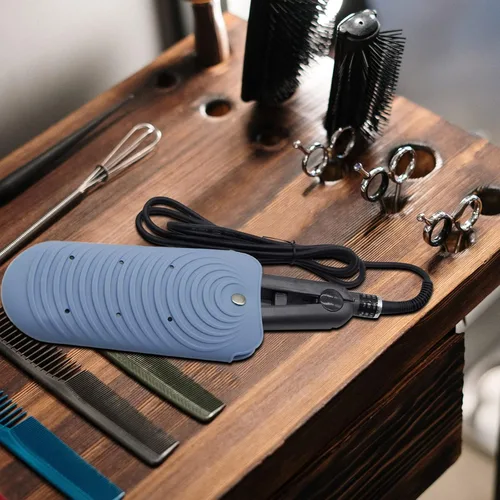 Vista 6 de Funda de silicona aislante de calor para herramientas de peinado del cabello, rizadores y planchas planas, cubierta de viaje antideslizante, pequeña