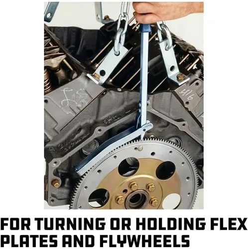 Vista 4 de Powerbuilt Herramienta de torneado de volante, Herramienta de placa flexible, Llave de volante, Herramienta giratoria del motor, Placa flexible