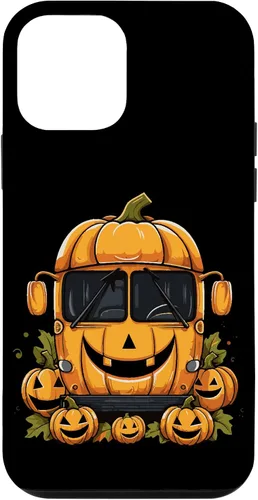 Vista 16 de iPhone 16 School Bus Pumpkin Halloween Driver Pumpkins Ride Spooky Fun Case