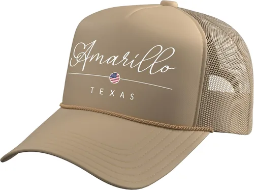 Vista 9 de Amarillo Texas TX on Amarillo Trucker Hat with Adjustable Mesh Back