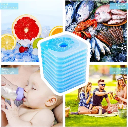 Vista 4 de 10 x Cool Coolers Slim Ice Packs de enfriamiento rápido y de larga duración para lonchera