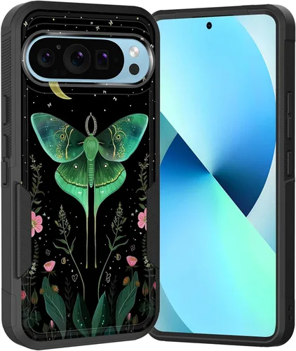 Vista 49 de Funda para Pixel 6A, Híbrida de Doble Capa de Servicio Pesado Resistente a Prueba de Golpes PC Duro + Funda Protectora de Silicona Suave para Google
