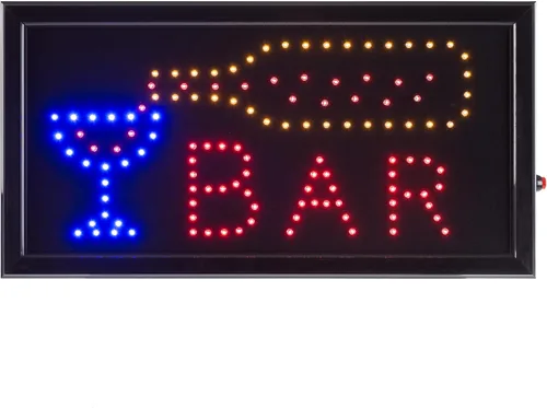 Vista 6 de Letrero de barra LED – Letrero eléctrico de neón con animación y LED de bajo consumo para hogares, negocios y eventos por Lavish Home