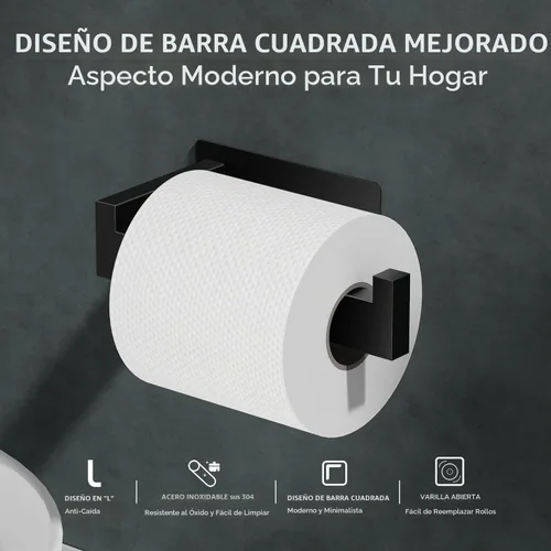 Vista 3 de Auxmir Soporte de papel higiénico autoadhesivo, soporte para rollo de baño