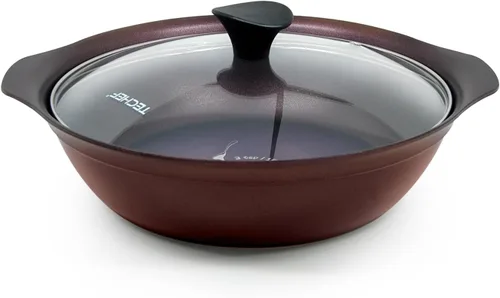 Vista 7 de TECHEF - Colección Art Pan, Olla de sopa con tapa de cristal, fabricada en Corea (2 cuartos de galón) Morado