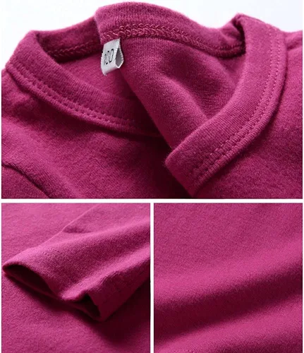 Vista 3 de KISBINI Camiseta unisex de manga larga de algodón para niñas