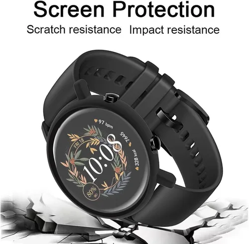 Vista 4 de [Paquete de 2] Funda con protector de pantalla de vidrio templado compatible con Huawei Watch GT 3 de 1.654 pulgadas, dureza 9H de 360°, funda