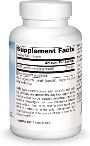 Vista 3 de Source Naturals Serene Science GABA, para una mente tranquila, 750mg - 45 cápsulas