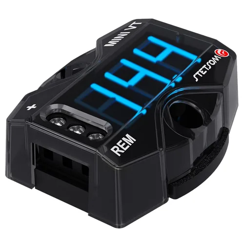 Vista 5 de Stetsom MiniVT - Voltímetro digital con pantalla LED azul de alta precisión, 7V~30V, medidor de voltaje de batería para automóviles, motocicletas