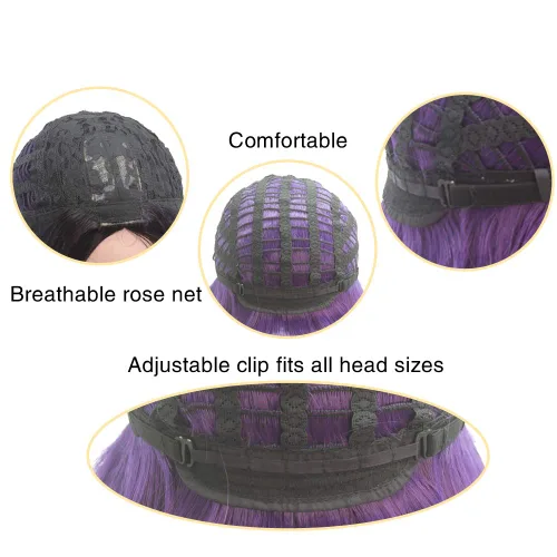 Vista 6 de MUZIWIG LOL Peluca de cosplay con gorra de peluca, fibra sintética resistente al calor, pelucas completas para juegos de rol de League of Legends