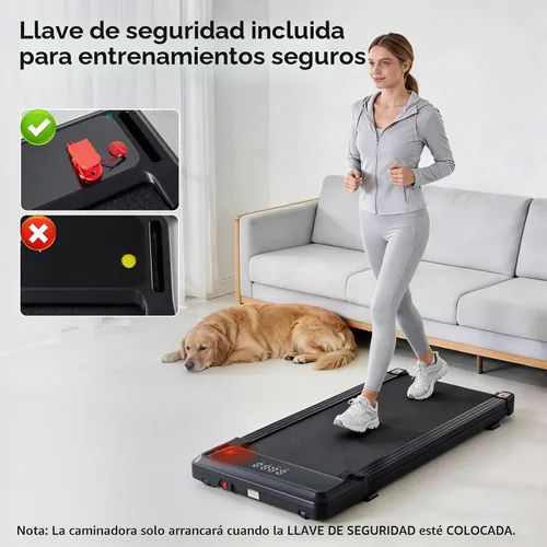 Vista 6 de 3-in-1 Walking Pad Under Desk Treadmill for Home Office Portable Negro oscuro