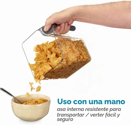 Vista 5 de Polder Handle-It - Recipiente de plástico sin BPA, contenedor apilable de almacenamiento de cocina, solución de almacenamiento de alimentos