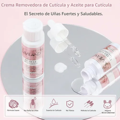 Vista 4 de Kit de aceite para cutículas y removedor de cutículas de SAVILAND: manicura casera 6PCS