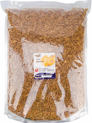 Vista 2 de RANZ 4.5 KG Gusanos secos sin OMGs para pollos, gusanos altos en proteínas, alimento premium para pollos, alimento perfecto para aves y golosinas
