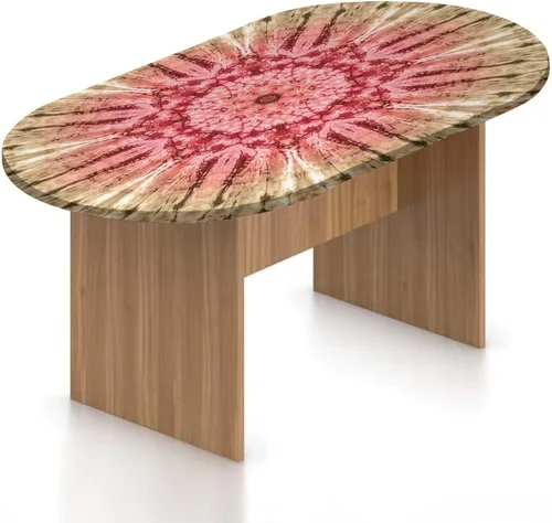 Vista 21 de XISUNYA Mantel ajustable ovalado, con ruedas de madera de granero, de poliéster elástico, para puerta de granero de madera, diseño vintage