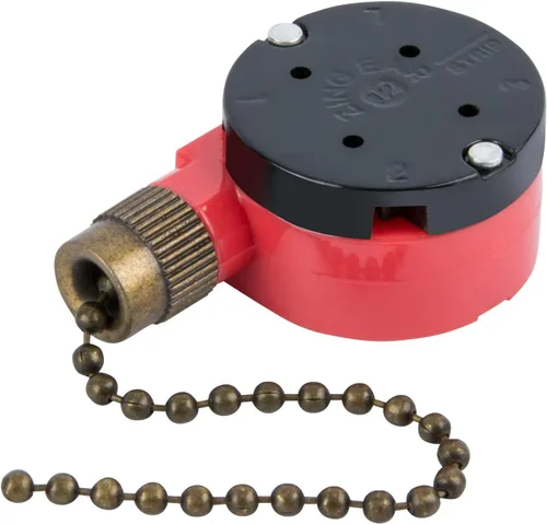 Vista 8 de Zing Ear ZE-208s Interruptor de cadena de tracción, interruptor de control de 3 velocidades compatible con ventiladores de techo, lámparas y luces