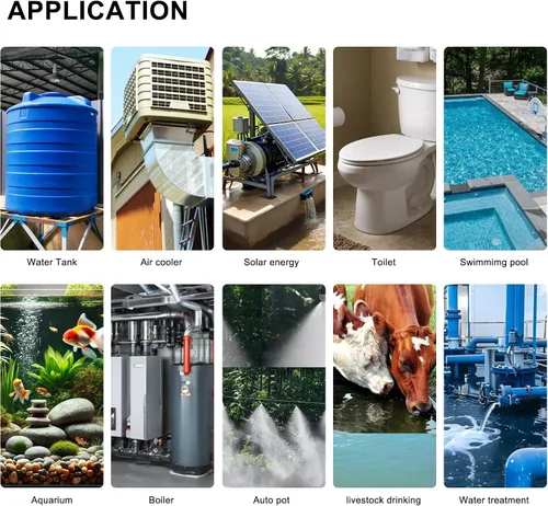 Vista 6 de Válvula automática de control de nivel de agua de 2 piezas, tipo interior, válvula de flotador para tanque de agua, energía solar, maceta