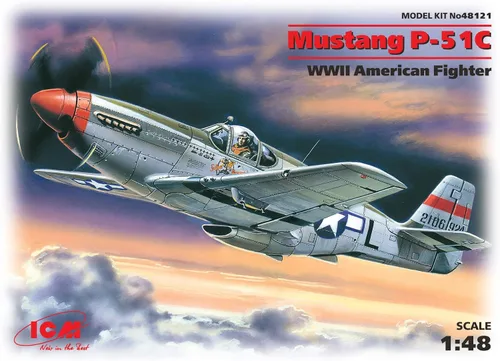 Vista 2 de ICM 48121 - Avión militar de plástico Mustang P-51C, modelo de avión WWII American Fighter - Escala 1:48