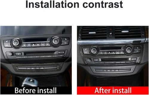 Vista 2 de Marco de la caja de la perilla del volumen del aire acondicionado de la consola del coche del ABS para BMW X5 X6 E70 E71 2008-2013 Accesorios