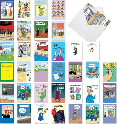 Vista 6 de NobleWorks Juego de 36 tarjetas de felicitación de graduación (graduado) con sobres de 5 x 7 pulgadas para hombres y mujeres