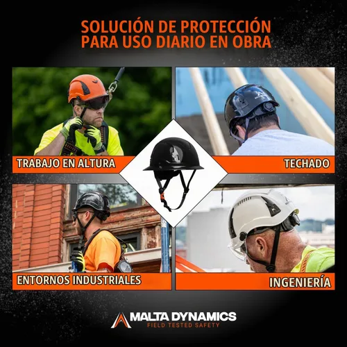 Vista 7 de Malta Dynamics Casco de Seguridad Tipo APEX 2 – Cascos de Seguridad Duros Conformes con OSHA y ANSI Z89.1 para Trabajadores de Construcción y Casco
