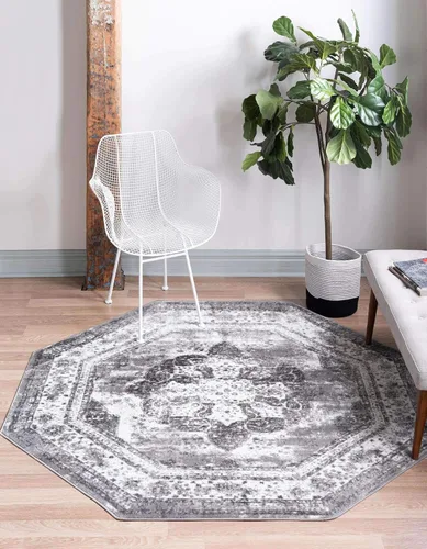 Vista 52 de Unique Loom, colección Sofía - Alfombra de la colección Salle Garnier (4' 1" x 6' 1", turquesa/azul, rectangular)
