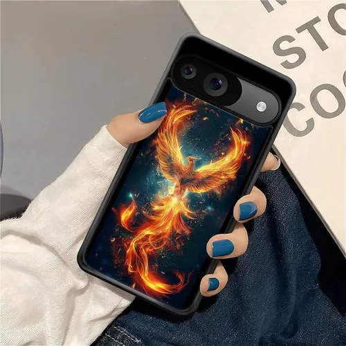 Vista 1386 de Compatible con Google Pixel 4A 5G Mobile Case Creative Acrylic Panel trasero Silicona Protección Grip especialmente diseñado para Google Pixel 4A 5G